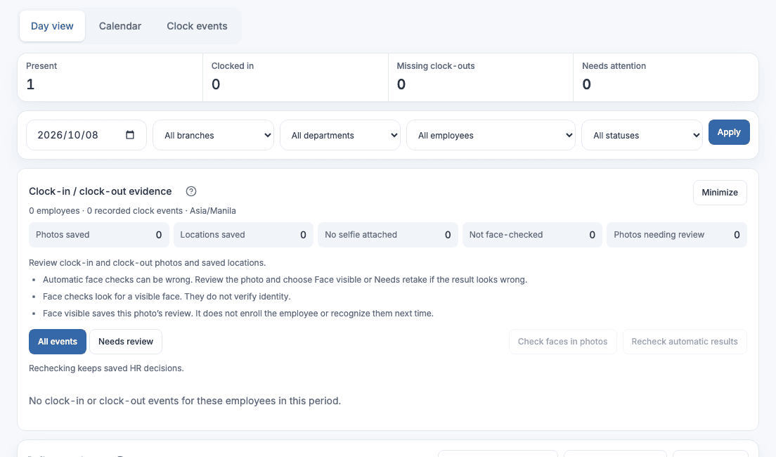 Sample Aproll Check Attendance System in the Philippines | GPS & Timekeeping | ElevenOS